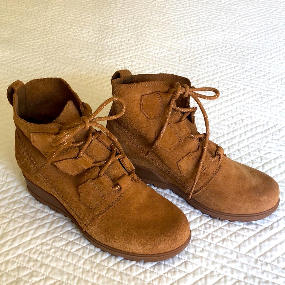 Sorrel, (Never worn) Soft Suede Wedge Ankle Boots